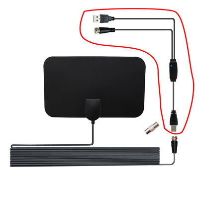 Enhanced Signal Strength with Integrated Power Supply TV Antenna Amplifier and 1.5C-2V Black Wire