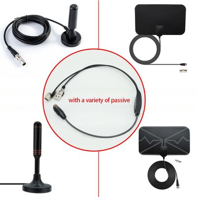 Enhanced Signal Strength with Integrated Power Supply TV Antenna Amplifier and 1.5C-2V Black Wire