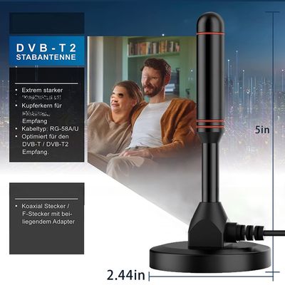 Indoor HDTV Digital Television Antenna with Magnetic Base High Gain External Amplifier and 5m Customizable Cable Length