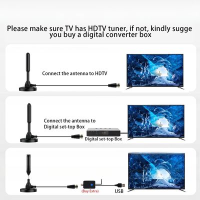 Indoor Multidirectional HDTV Antenna 1080p 4K/8K Ultra HDTV Compatible VHF 172-240 MHz /UHF 470-860 MHz Frequency Range