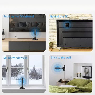 Indoor Multidirectional HDTV Antenna 1080p 4K/8K Ultra HDTV Compatible VHF 172-240 MHz /UHF 470-860 MHz Frequency Range