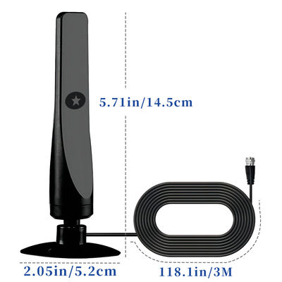 Indoor DVB-T TV Antenna TV Digital Signal Receiver Antennas with High Strong Magnetic Mount and Rg174 Cable SMA -45 85C