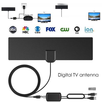 Indoor 1500-mile digital TV antenna DVB-T / DVB-T2 HDTV Signal Amplifier High Definition Black antenna
