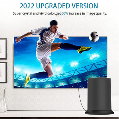 High Gain Black 4K DVB T2 Long Range HDTV Antenna for VHF UHF Amplified Digital Outdoor/Indoor TV on Connector type F-head