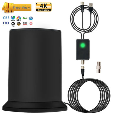 High Gain Black 4K DVB T2 Long Range HDTV Antenna for VHF UHF Amplified Digital Outdoor/Indoor TV on Connector type F-head