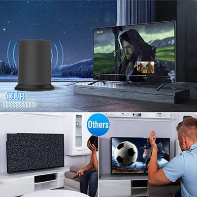 High Gain Black 4K DVB T2 Long Range HDTV Antenna for VHF UHF Amplified Digital Outdoor/Indoor TV on Connector type F-head