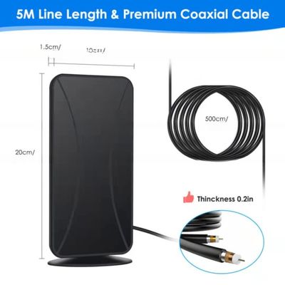 Reception Range 50-80miles High Gain Indoor Digital TV Antenna For DVB-T DVB-T2 500 Mile HD VHF UHF Signal Receiver