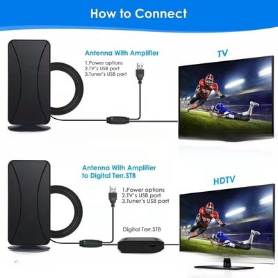 Reception Range 50-80miles High Gain Indoor Digital TV Antenna For DVB-T DVB-T2 500 Mile HD VHF UHF Signal Receiver