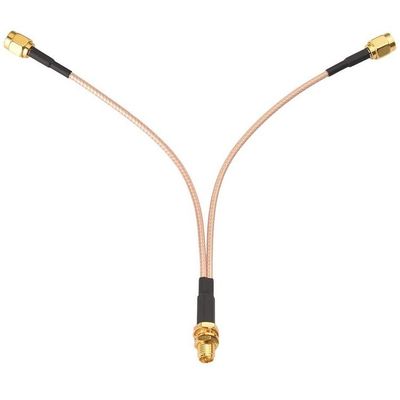 SMA Female to 2 SMA Male RF Coax Crimp Adapter RG316 Extension FPV Antenna Cable for in -40- 85°C Temperature Range
