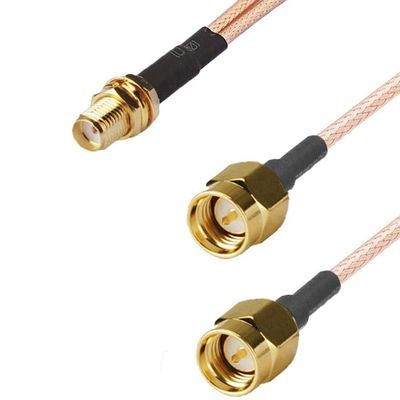 SMA Female to 2 SMA Male RF Coax Crimp Adapter RG316 Extension FPV Antenna Cable for in -40- 85°C Temperature Range