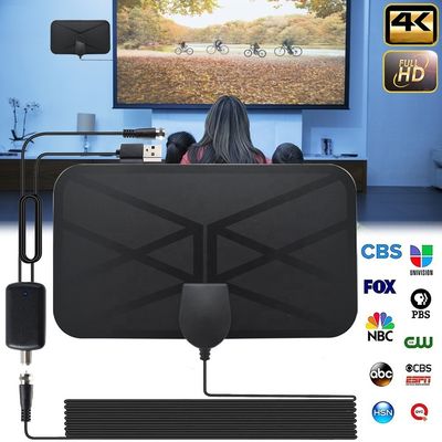 Indoor Digital TV Antenna with 4K 1080p Signal Booster 50-80 Mile Range Targeted for TV signal Receiver