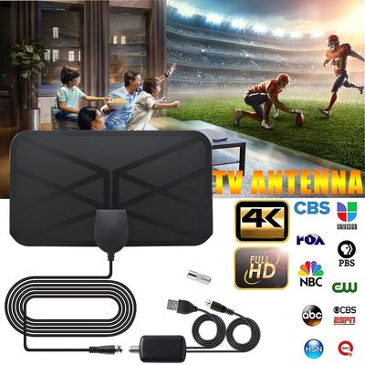Indoor Digital TV Antenna with 4K 1080p Signal Booster 50-80 Mile Range Targeted for TV signal Receiver