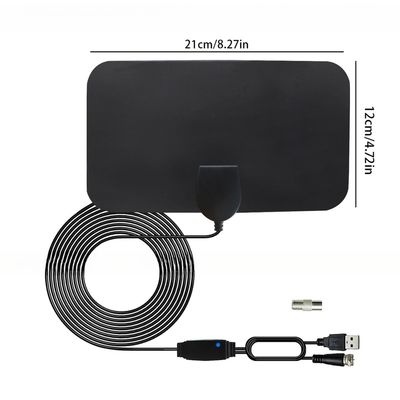 4K Digital TV Antenna 50 Miles Booster DVB-T Aerial HD Flat Indoor Active 25DBi High Gain VHF UHF  For TV signal receiver
