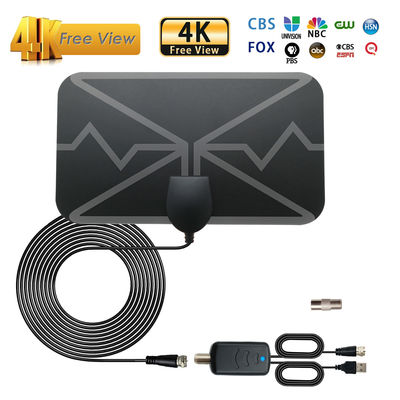 Amplified 50miles HD TV Antenna VHF174-230/UHF470-862 Frequency Range 25dbi Gain Digital Indoor with Amplifier and Plug
