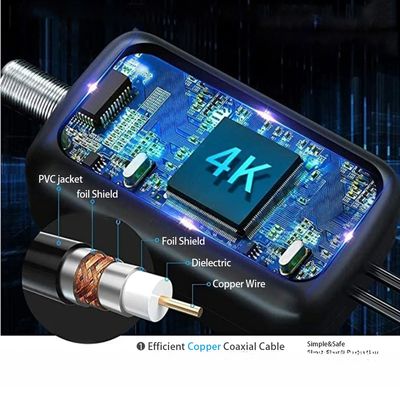 Amplified 50miles HD TV Antenna VHF174-230/UHF470-862 Frequency Range 25dbi Gain Digital Indoor with Amplifier and Plug