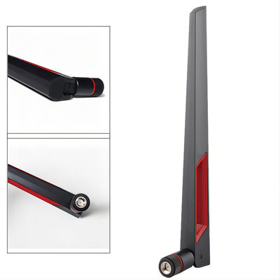 2.4GHz 5.8GHz Dual Band WiFi Antenna 10dbi  Foldable black red Rubber Antenna