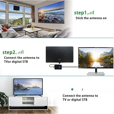 Customized Cable Length 3m 10ft /5m 16ft Digital DVB-T TV Antenna Freeview Aerial HDTV Strong Signal Indoor UHF VHF Indoor
