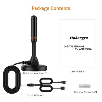 Factory direct sales high gain 25db magnetic  DVB-T2 omnidirectional HDTV digital indoor  tv  antenna