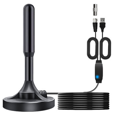 Customized Connector UHF VHF Digital Active HDTV DVB T2 ISDB ATSC TV Antenna with Amplifier and 75 Ω Input Impedance