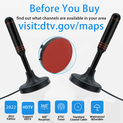 High Gain 2.4G 5.8G Antennas with SMA Male 2m RG174 Cable for HDTV Use