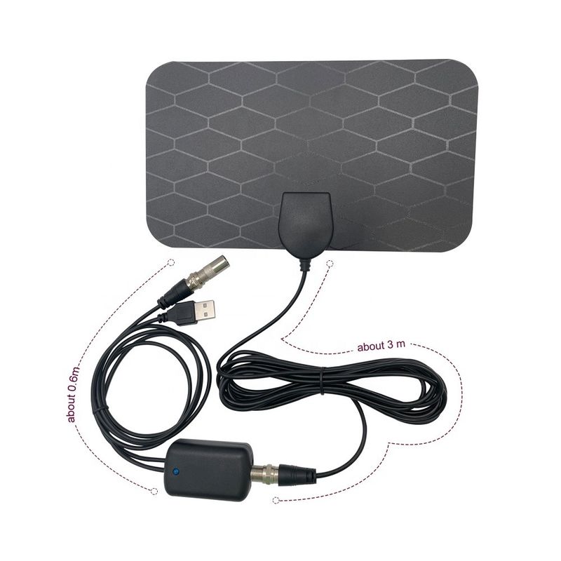 Hot Sale 4K DVB-T DVB-T2 Indoor TV Antenna with High Gain Coaxial Connector UHF Reception and 3m Cable Direct from Factory