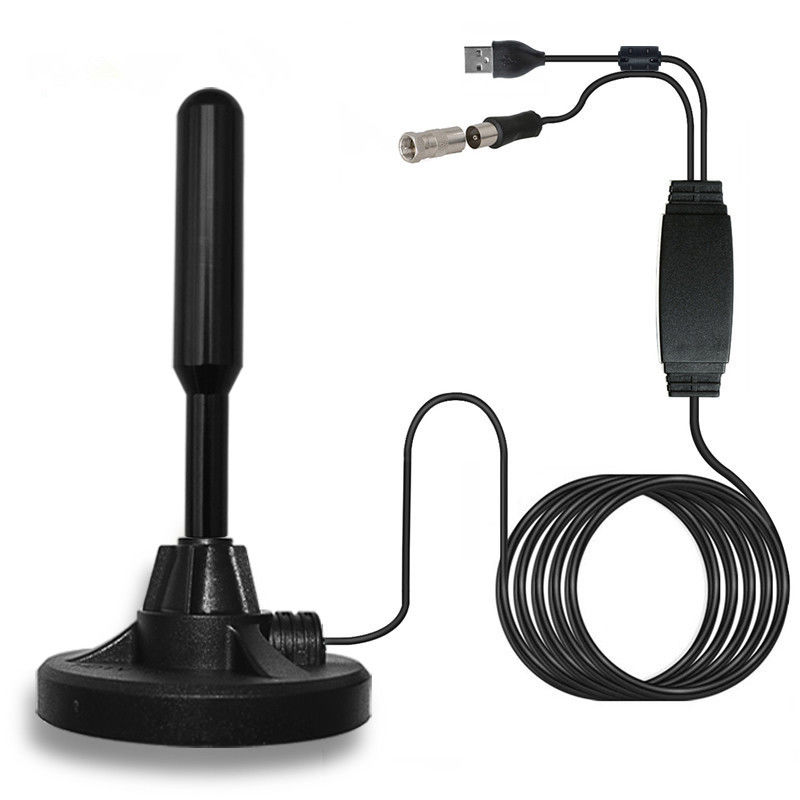 Gain 20-28dB Portable Hdtv Wireless HD Indoor Magnetic Tv Antenna for Black 360 Degree Active DVB-T Signal Amplifier