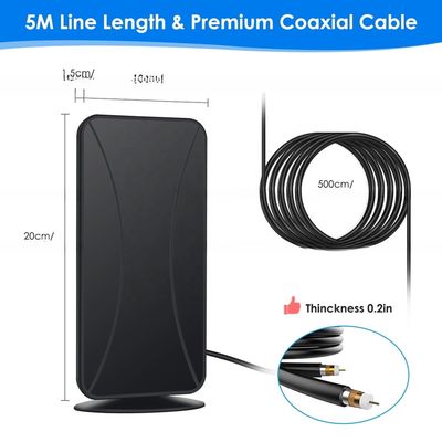 210*100*20MM IEC/F Connector Indoor 50 Miles Amplified Adapter Coax Cable 4K HDTV Digital HD TV Antenna