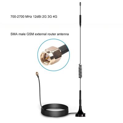 700-2700MHz 12dBi 2G 3G 4G LTE Magnetic Antenna TS9 CRC9 SMA Male Connector GSM External Router Antenna